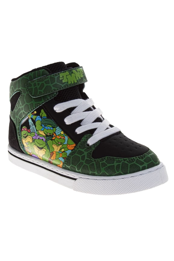 Boys Vintage High Top Sneakers. (Little Kids Big Kids), Green Black, Size: 3