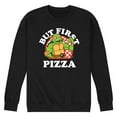 thumbnail image 1 of Teenage Mutant Ninja Turtles - But First Pizza - Men's Long Sleeve Crew Neck Fleece, 1 of 4
