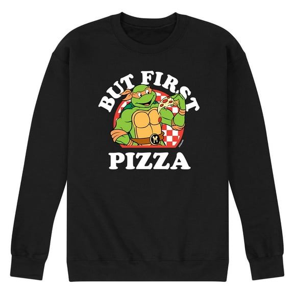 Teenage Mutant Ninja Turtles - But First Pizza - Men's Long Sleeve Crew Neck Fleece