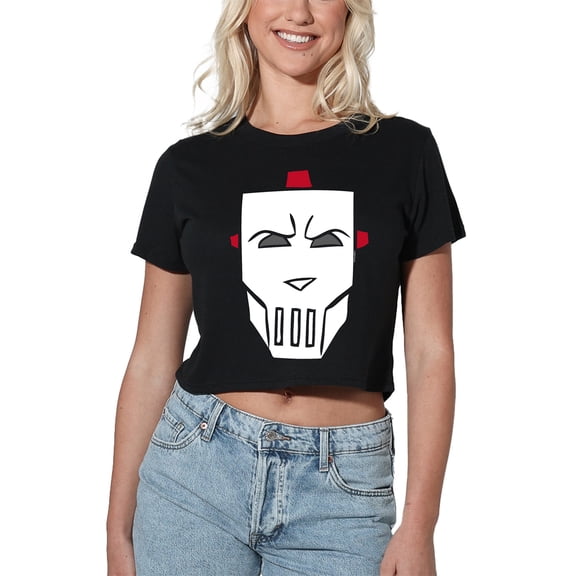 Teenage Mutant Ninja Turtles Casey Jones Hockey Mask Women's Crop Top T-Shirt, Black, Large