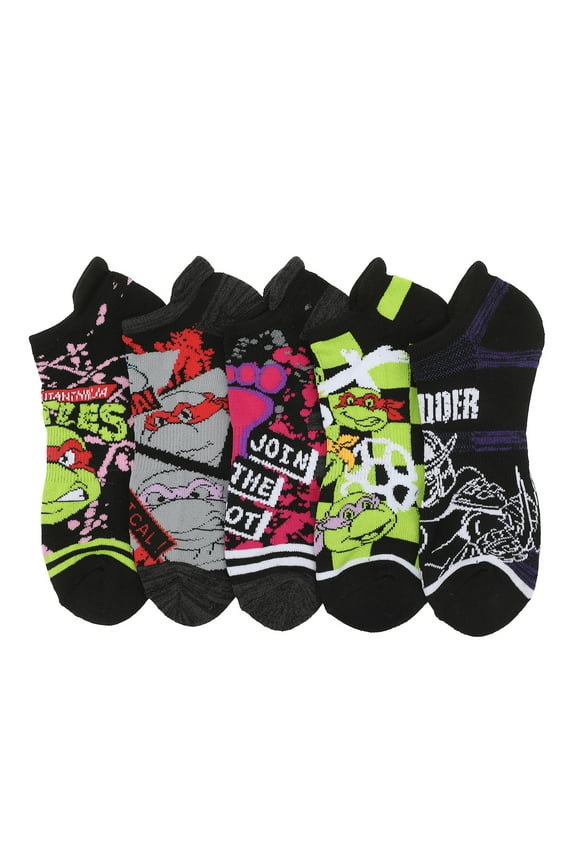 Teenage Mutant Ninja Turtles Character Art Men's 5-Pair Ankle Socks