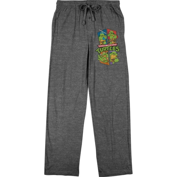 Teenage Mutant Ninja Turtles Character Art Men's Graphite Heather Sleep Pajama Pants-3X-Large