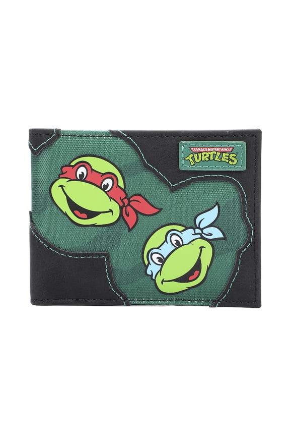 Teenage Mutant Ninja Turtles Character Faces 3.5 Black Bifold Card Wallet