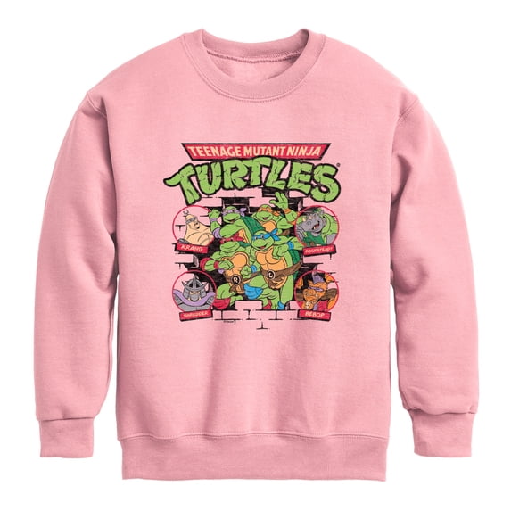 Teenage Mutant Ninja Turtles - Character Logo Group - Youth Boys Crew Fleece Sweatshirt