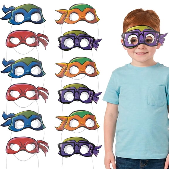 Teenage Mutant Ninja Turtles Character Paper Masks 8" x 3 3/4" 12 Pc.