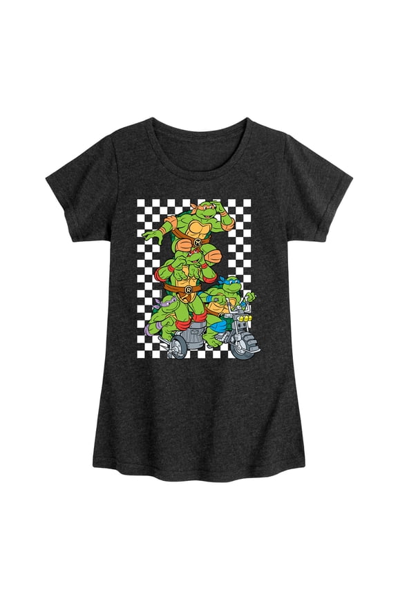 - Checker Graphic - Toddler & Youth Girls Short Sleeve Graphic T-Shirt