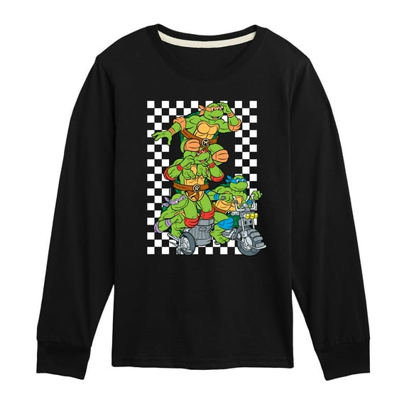 Teenage Mutant Ninja Turtles - Checker Graphic - Toddler & Youth Long Sleeve Graphic T-Shirt