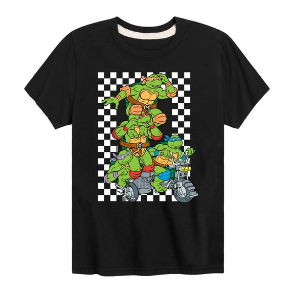 Teenage Mutant Ninja Turtles - Checker Graphic - Toddler & Youth Short Sleeve Graphic T-Shirt