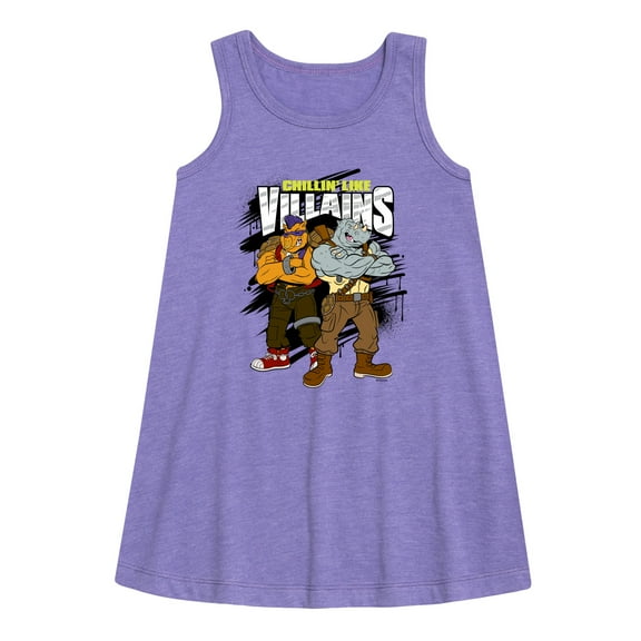 Teenage Mutant Ninja Turtles -Chillin Like Villains - Toddler & Youth Girls A-line Dress