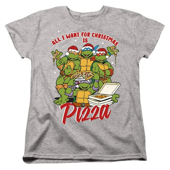 Teenage Mutant Ninja Turtles Christmas Pizza Women's T Shirt