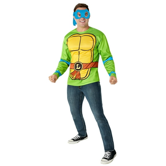 Teenage Mutant Ninja Turtles Classic Leonardo Costume Top and Mask for Adults by Rubies, Men's Large
