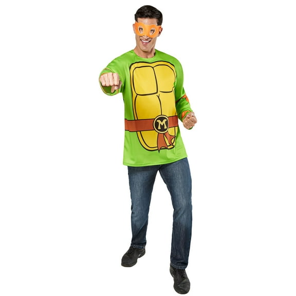 Teenage Mutant Ninja Turtles Classic Michelangelo Costume Top and Mask for Adults by Rubies, Men's XL