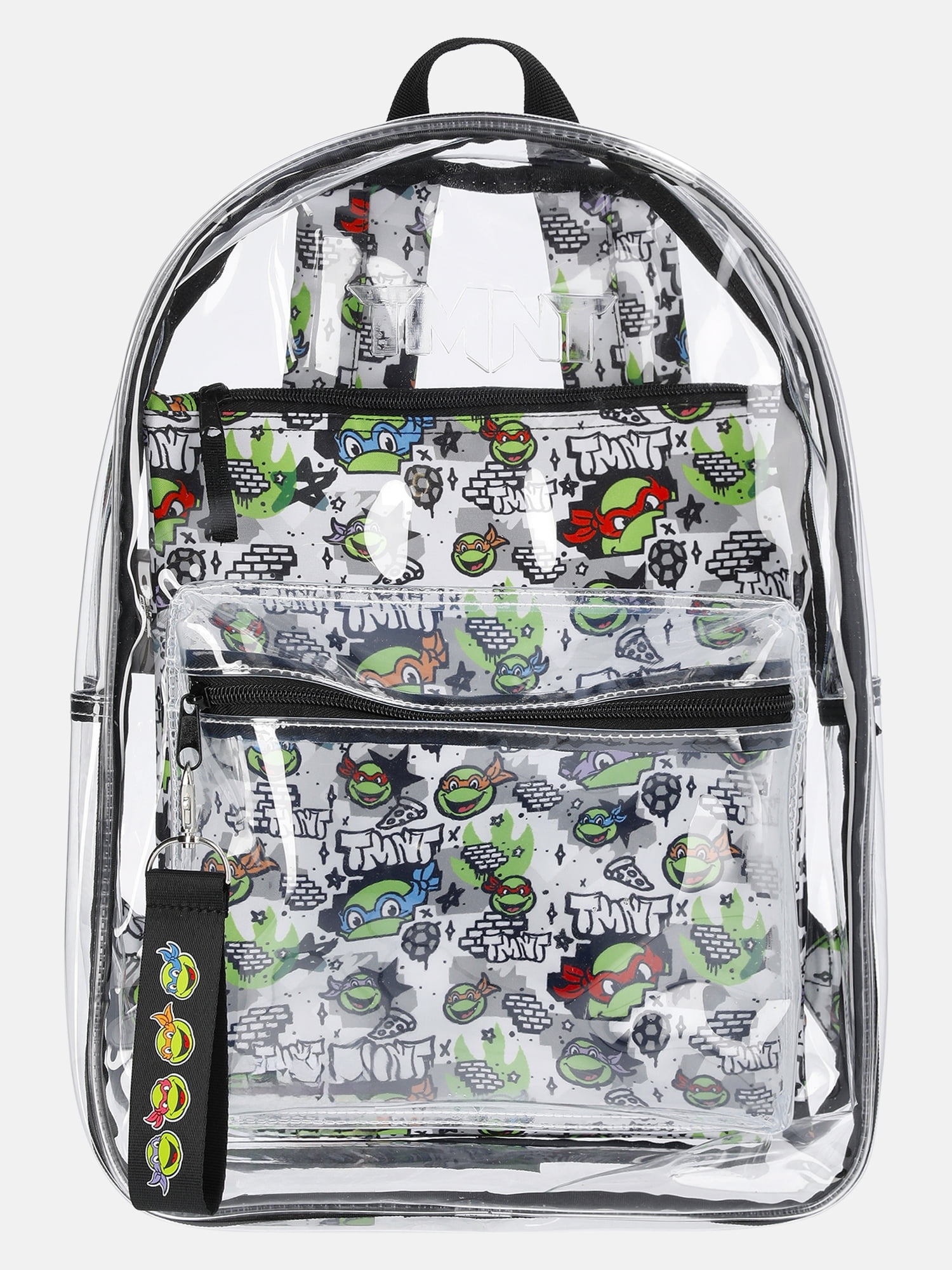 Teenage Mutant Ninja Turtles 17" Unisex Clear Backpack with Printed Laptop Sleeve, Green