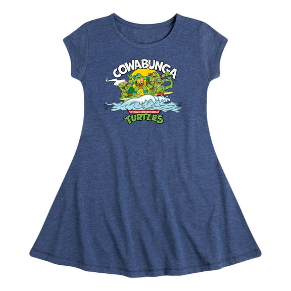 Teenage Mutant Ninja Turtles - Cowabunga - Girls Fit And Flare Cap Sleeve Dress