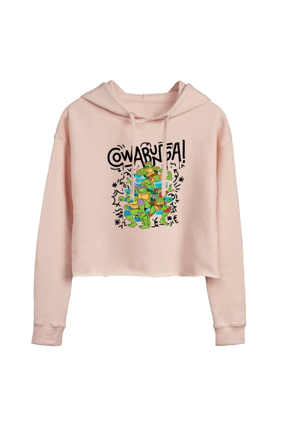 - Cowabunga - Juniors Cropped Pullover Hoodie