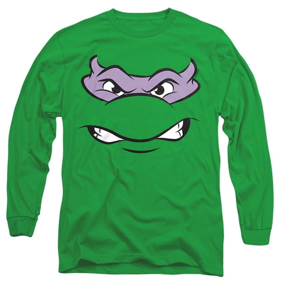 Teenage Mutant Ninja Turtles Donatello Angry Unisex Adult Long-Sleeve T Shirt, Kelly Green, 2X-Large
