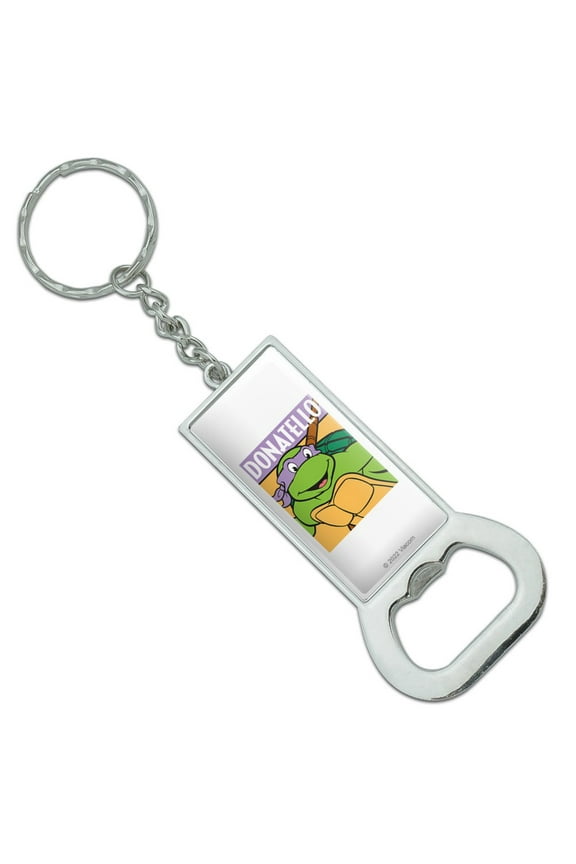 Teenage Mutant Ninja Turtles Donatello Keychain Rectangle Chrome Plated Metal Bottle Cap Opener