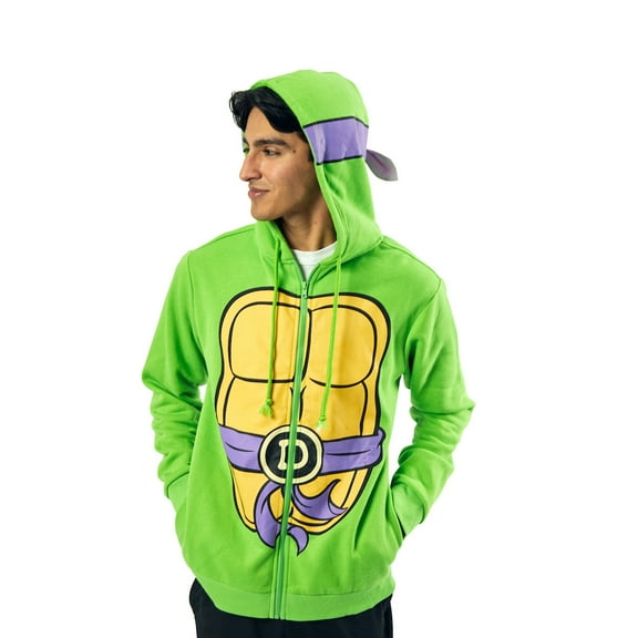 Teenage Mutant Ninja Turtles Donatello Long Sleeve Men's Green Cosplay Hoodie-Medium