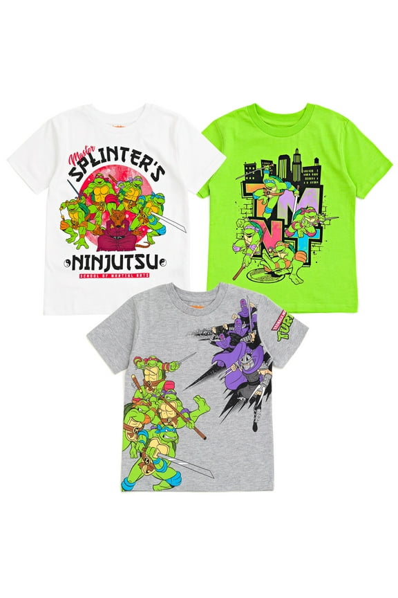 Donatello Raphael Leonardo 3 Pack T-Shirts Toddler to Big Kid