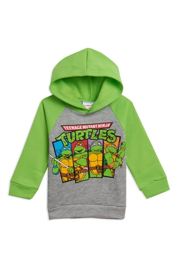 Sweat Enfant Teenage Mutant Ninja Turtles – Pull Garçon TMNT Gris Manches Longues Logo & Tortues Officiel
