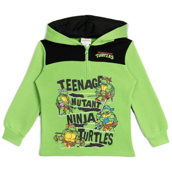 Teenage Mutant Ninja Turtles Donatello Raphael Leonardo Big Boys Half Zip Hoodie Toddler to Big Kid