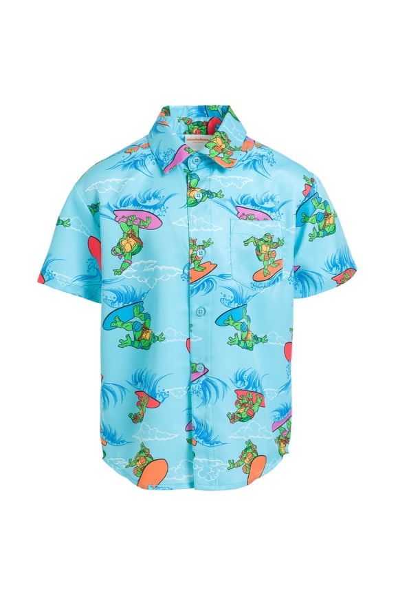 Donatello Raphael Leonardo Big Boys Hawaiian Button Down Shirt Toddler to Big Kid