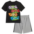 thumbnail image 1 of Teenage Mutant Ninja Turtles Donatello Raphael Leonardo Big Boys T-Shirt and Mesh Shorts Outfit Set Toddler to Big Kid, 1 of 5