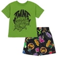thumbnail image 1 of Teenage Mutant Ninja Turtles Donatello Raphael Leonardo Drop Shoulder T-Shirt and Shorts Outfit Set Graffiti Toddler to Big Kid, 1 of 5