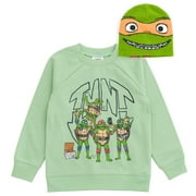 TMNT: MUTANT MAYHEM (2023 MOVIE) Teenage Mutant Ninja Turtles Donatello Raphael Leonardo Fleece Sweatshirt and Hat Toddler to Big Kid