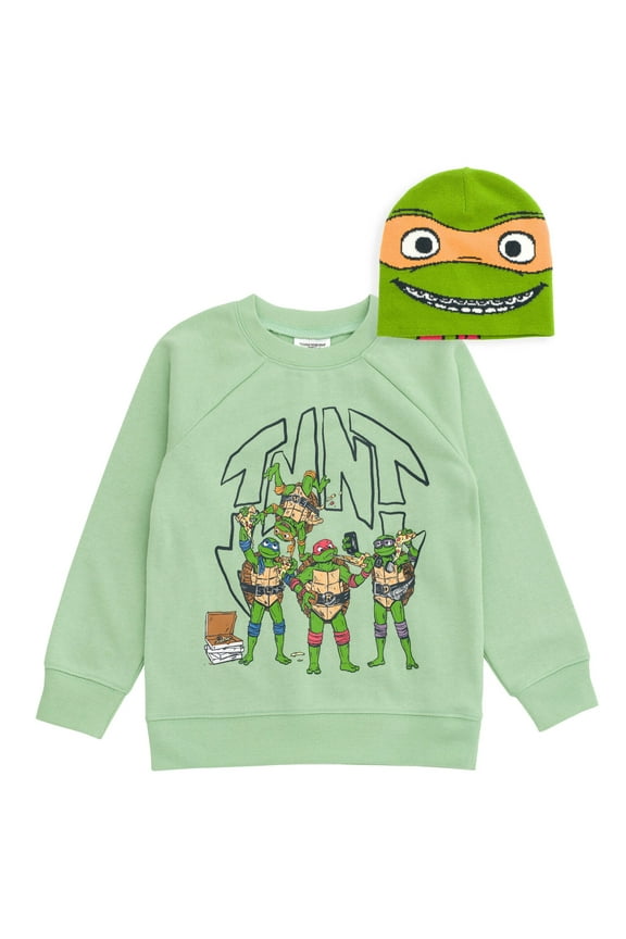 Teenage Mutant Ninja Turtles Donatello Raphael Leonardo Fleece Sweatshirt and Hat Toddler to Big Kid