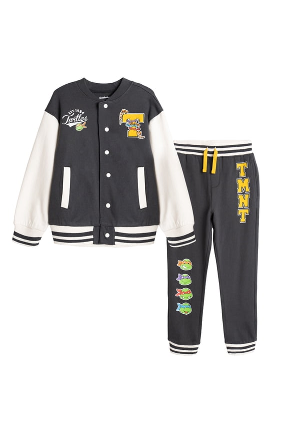 Donatello Raphael Leonardo Fleece Varsity Bomber Jacket and Jogger Pants Outfit Set Toddler to Big Kid