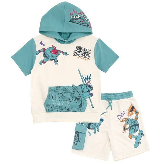Teenage Mutant Ninja Turtles Donatello Raphael Leonardo French Terry Pullover Hoodie and Shorts Outfit Set Toddler to Big Kid