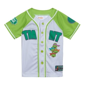 Teenage Mutant Ninja Turtles Donatello Raphael Leonardo Mesh Baseball Jersey Button Down Shirt Toddler to Big Kid