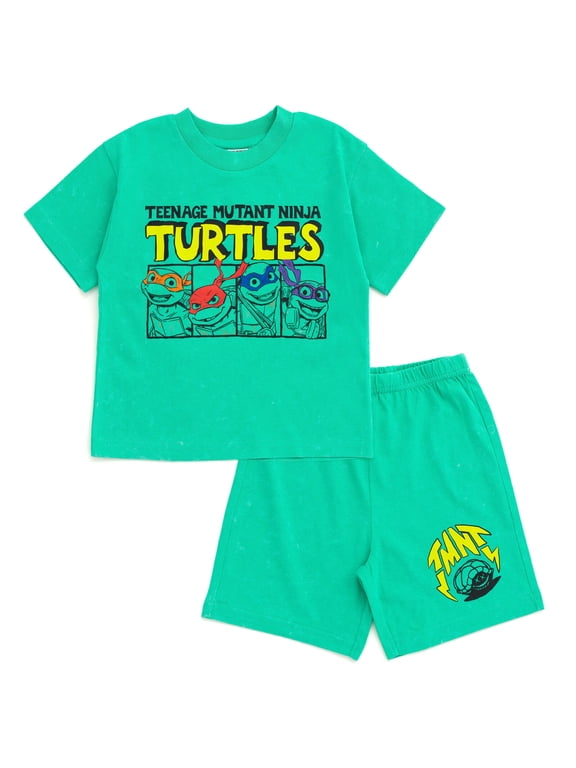 Teenage Mutant Ninja Turtles Donatello Raphael Leonardo T-Shirt and Shorts Outfit Set Toddler to Big Kid