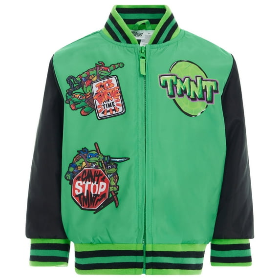 Teenage Mutant Ninja Turtles Donatello Raphael Leonardo Varsity Zip Up Bomber Jacket Toddler to Big Kid