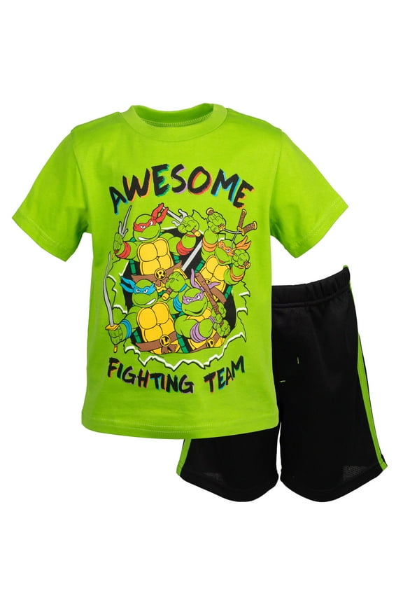 Donatello Raphael Michelangelo Toddler Boys T-Shirt and Mesh Shorts Outfit Set Toddler to Big Kid