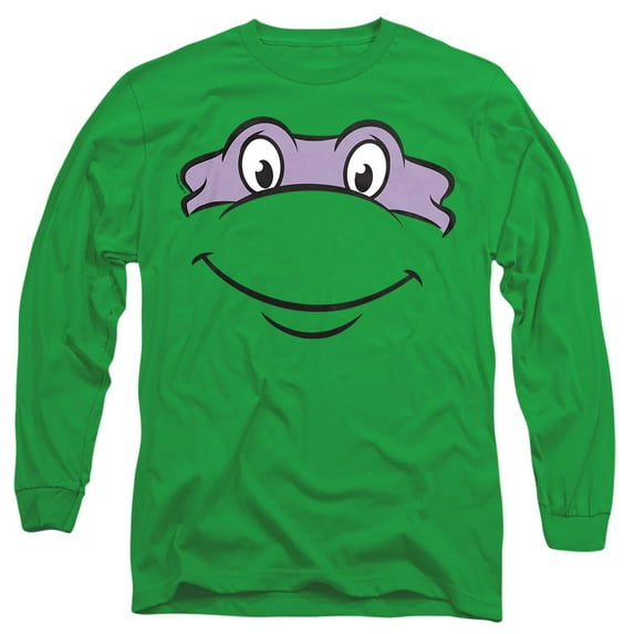 Teenage Mutant Ninja Turtles Donatello Smile Unisex Adult Long-Sleeve T Shirt, Kelly Green, Small