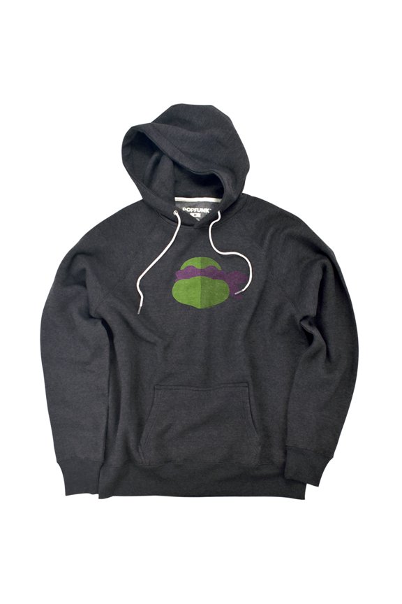 Teenage Mutant Ninja Turtles Donnie Face Official Premium Ultrasoft Tri-Blend Hoodie (Small) Charcoal