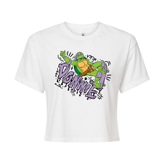 Teenage Mutant Ninja Turtles - Donnie - Juniors Cropped Cotton Blend T-Shirt