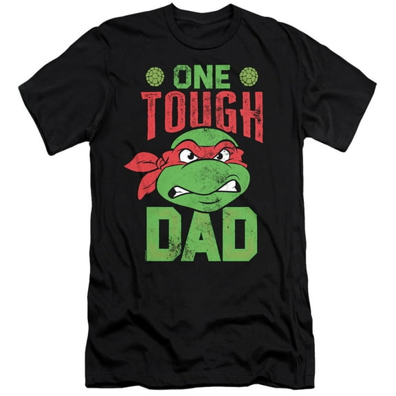 Teenage Mutant Ninja Turtles Father's Day One Tough Dad Unisex Adult Canvas Brand T Shirt, Black, X-Large