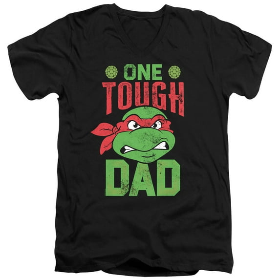 Teenage Mutant Ninja Turtles Father's Day One Tough Dad Unisex Adult V-Neck T Shirt (Large) Black