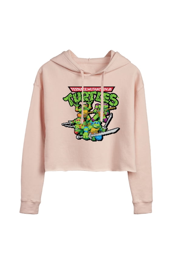 - Gaming Group And Logo - Juniors Cropped Pullover Hoodie