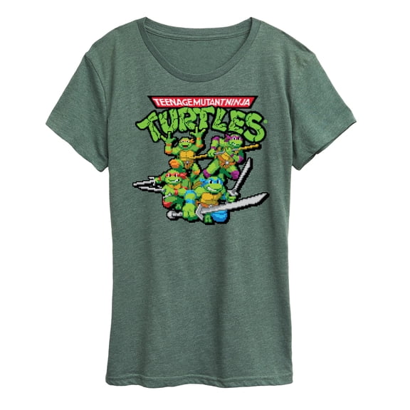 Teenage Mutant Ninja Turtles - Gaming Group And Logo - Women's Short Sleeve Graphic T-Shirt