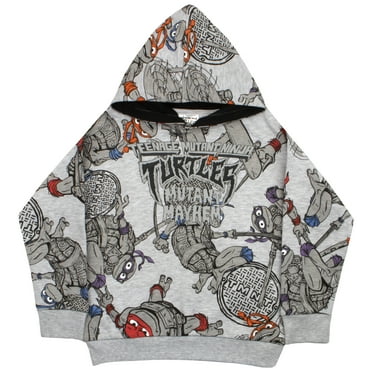 Teenage Mutant Ninja Turtles Gray Pattern Boys Hoodie Jacket (Sizes 4-8)
