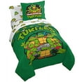 thumbnail image 1 of Teenage Mutant Ninja Turtles Green Bricks 5 Piece Kids Twin Bed Set, 100% Microfiber, Green, Nickelodeon, 1 of 5