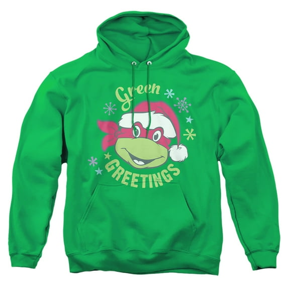 Teenage Mutant Ninja Turtles Green Greetings For Christmas Unisex Adult Pull-Over Hoodie