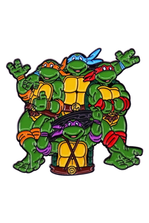 Teenage Mutant Ninja Turtles Group 1.5 Inches Tall Enamel Metal Pin