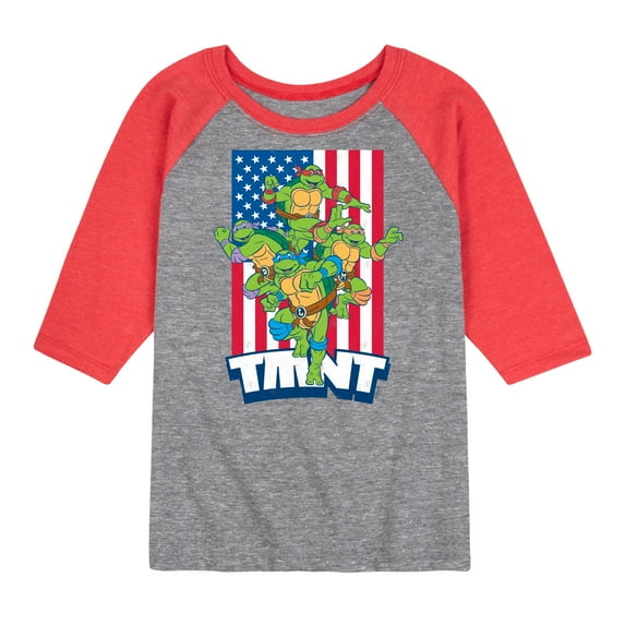 Teenage Mutant Ninja Turtles - Group Flag - Toddler And Youth Raglan Graphic T-Shirt