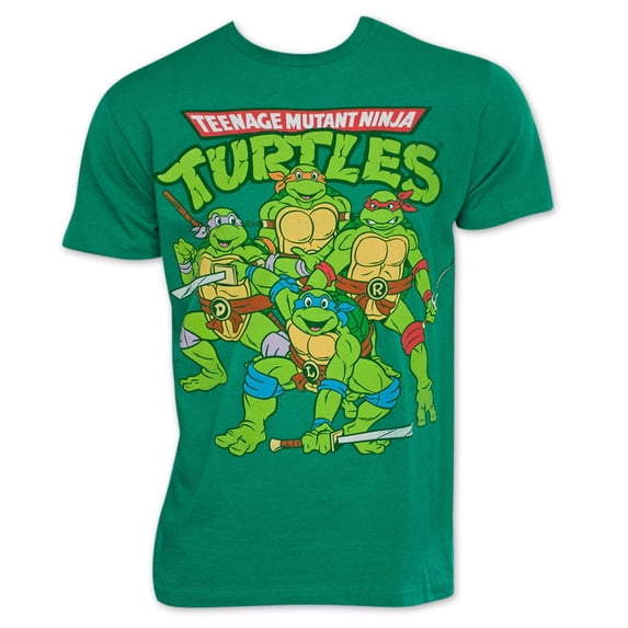 Teenage Mutant Ninja Turtles Group Green T-Shirt-XLarge