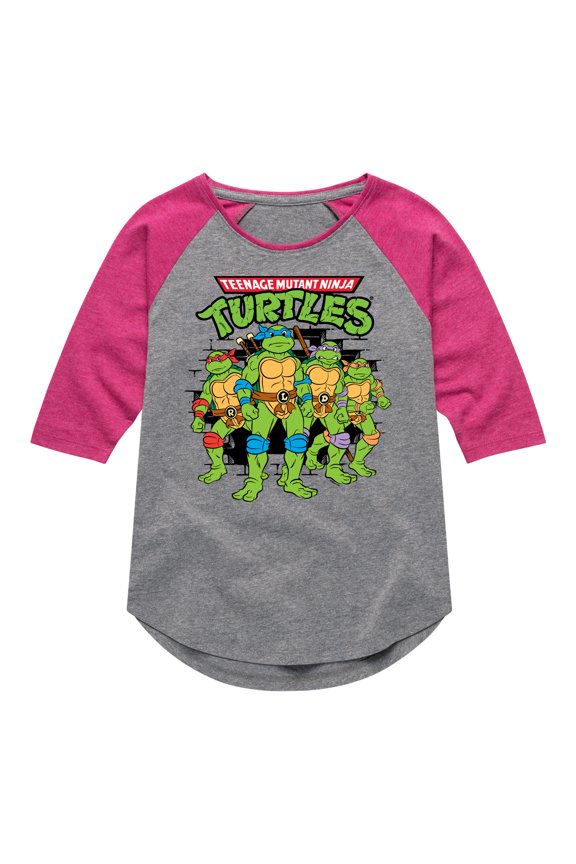 - Group Logo Brick Wall - Toddler & Youth Girls Raglan Graphic T-Shirt